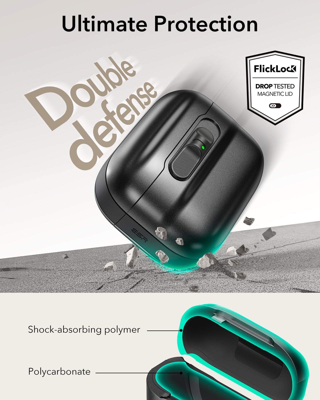 15W 3-in-1 Wireless Charging Station with CryoBoost (HaloLock) and AirPods Pro 3 Pulse FlickLock Case Bundle - Black - US Plug - Image 15